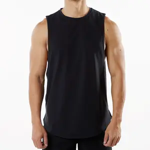 Euro and US Oversize Men's gym fitness Tank top Summer Basketball sports Split and solid color custom vest