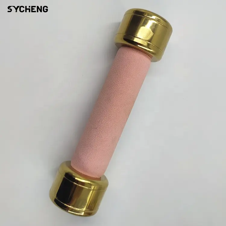 Pink And Gold Gym Dumbbells Titanium Plating Weights With Non-Slip Grip For Home Fitness Dumbbell Whole Body Workout Hantle
