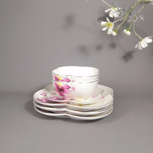 Autocollants en porcelaine fleurs Grace, service de table, vaisselle, hôtel jardin <span class=keywords><strong>Restaurant</strong></span>, céramique, ustensiles de cuisine, forme ronde, pour la maison, - Product Image 2