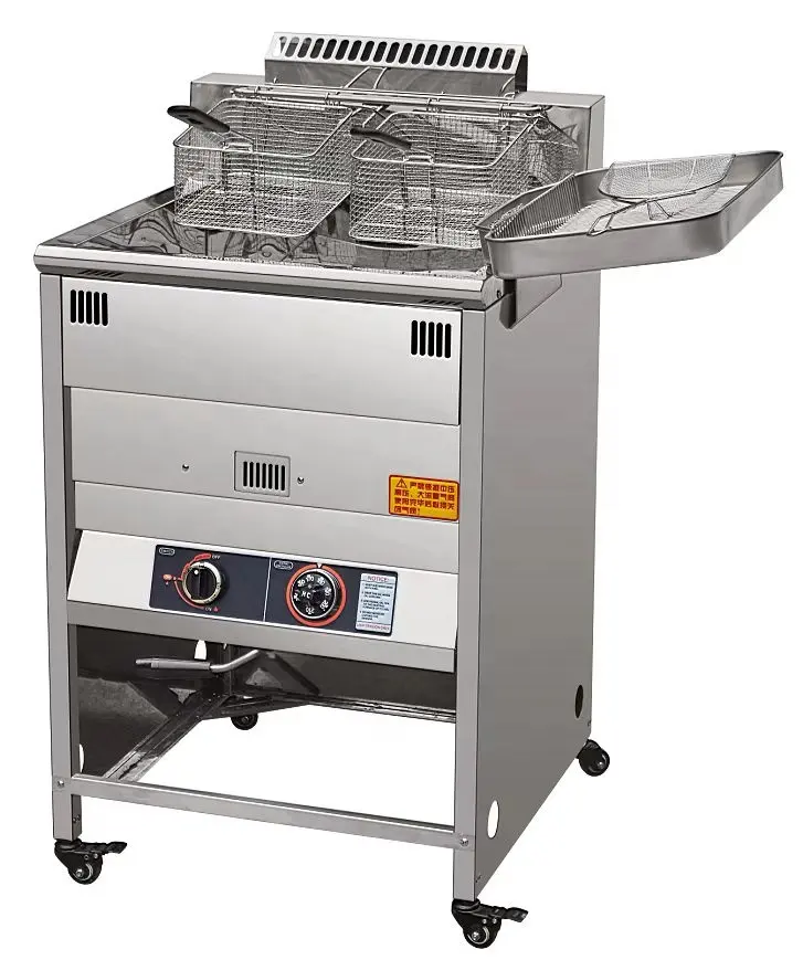 gas fryer with thermostat 17L 2Tanks & 2Baskets