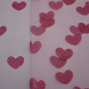 ผ้าตาข่ายไนลอนพิมพ์ลายหัวใจวิบวับ ผ้าโปร่งแสง สำหรับกระโปรงผู้หญิง ชุดเด็ก งานปาร์ตี้ ตกแต่ง ขายส่ง - Product Image 4