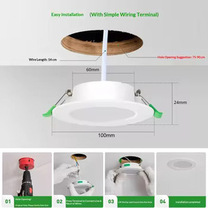 Downlight <span class=keywords><strong>LED</strong></span> Regulable 3CCT con Certificación CE, Luz de Techo Empotrada Antideslumbrante, Recorte de 100 mm para Oficina, Hotel, Comercial - Product Image 4
