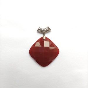 Colgante Cuadrado de Plata 925 con Ágata Roja - Product Image 1