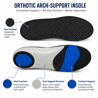 Plantillas Ortopédicas OEM para Fascitis Plantar, Soporte de Arco para Hombres y Mujeres, Inserciones de Gel PU para Alivio de Pies Planos, Correr y Caminar