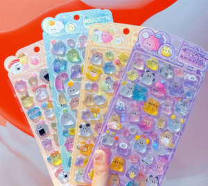 Pegatinas Tridimensionales de Cristal con Relieve Familiar 3D Youyou, Recompensa Educativa Hecha a Mano con Dibujos Animados para Niños, para Teléfonos Móviles - Product Image 1