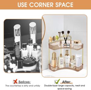 Étagères de salle de bain, organisateur de rangement mural sans perçage pour la maison, étagère d'angle en forme de trépied - Product Image 3