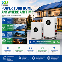Baterai LiFePO4 51.2V 5kwh 10kwh 15kwh untuk Sistem Tenaga Surya Rumah Tangga dengan Inverter Hybrid/Off-Grid, Terpasang di Dinding dan Dapat Dipindahkan