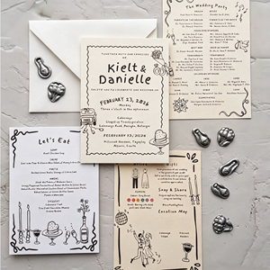 Kit de Invitaciones de Boda Digitales Personalizadas de Primera Calidad con Sobres, Tarjetas RSVP, Tarjetas de Programación y Envío Rápido de Muestras de Diseño - Product Image 1