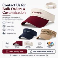 Casquette de soleil respirante en coton pur avec logo personnalisé SHINY Premium pour le tennis, le golf et les sports, avec emballage de marque tout-en-un