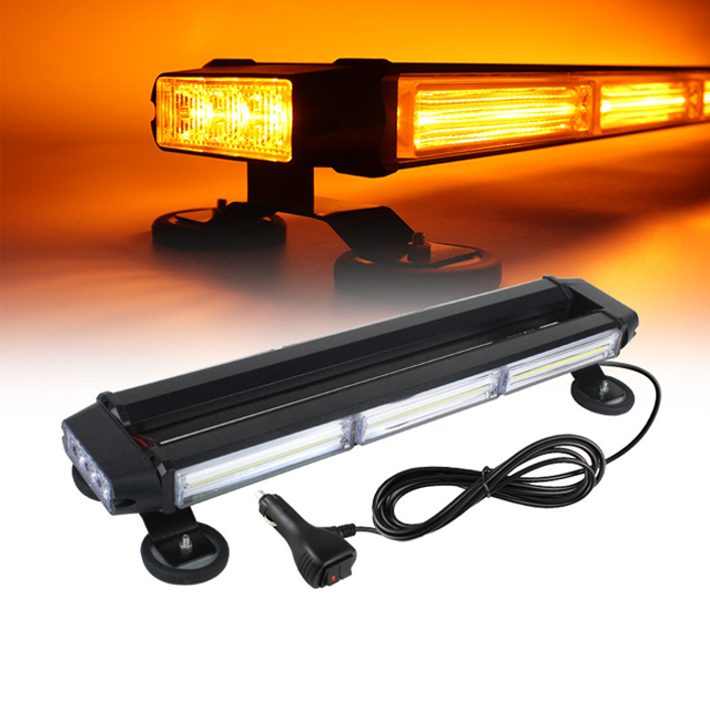 High Power 3P LED Strobe Light Bar 12V 24V Double Side Flashing Emergency Warning Lamp Magnetic Base for Cars Trucks Trailers
