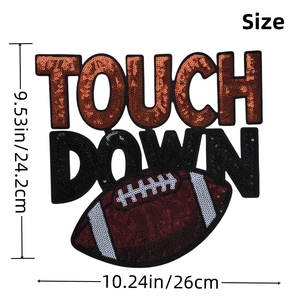 Nhà Máy Mới Trực Tiếp Bóng Bầu Dục Cảm Ứng Xuống <span class=keywords><strong>Sequin</strong></span> Thêu Hiệp Hội Biểu Tượng Các Bản Vá Lỗi Cho Quần Áo Cho Tùy Chỉnh Trang Phục Của Bạn - Product Image 6