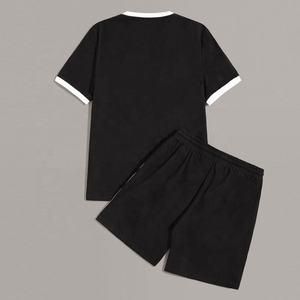 Conjunto Deportivo de Verano para Hombre con Logotipo Personalizado, Camiseta de Cuello Redondo de Poliéster/Algodón Ligero de Secado Rápido y Antibacteriano - Product Image 2