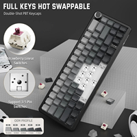 Clavier mécanique sans fil ATTACK SHARK X66 60% Tri-mode, fixation Gasket, interrupteurs Hot-Swappable Strawberry, touches PBT RGB