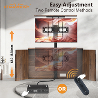 CHARMOUNT Elektrischer Teleskop-TV-Lift-Ständer, Motorisierte Unterbett-Bildschirmhalterung mit Fernbedienung