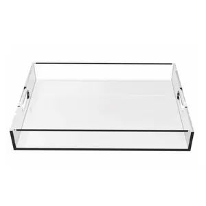 Rectangle Acrylic Tray For Beverage Tea Coffee Cake Table Tray Breakfast Tray