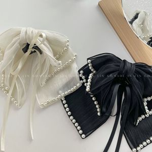 Pinza para el cabello con lazo de perlas súper mágico para la parte posterior de la cabeza de las mujeres, estilo Mori girl, peinado medio recogido, accesorio para el cabello - Product Image 3