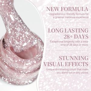 BORN PRETTY Esmalte de Gel con Escamas Brillantes Color Jelly, Suministros para <span class=keywords><strong>Uñas</strong></span>, Esmalte de Gel Plateado con Purpurina Brillante, Libre de HEMA y TPO - Product Image 6