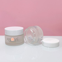 Ensemble d'emballages pour soins de la peau, pots en verre givré vides de 1 oz, 2 oz, 30, 50, 100 ml, flacon pompe pour crème cosmétique, flacon en verre pour sérum avec couvercle