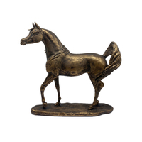 Trophée de concours équestre Weivista en résine bronze antique, élégant, motif cheval arabe, avec plaque personnalisable