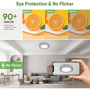Lightania 12 Inch Bird's Nest Flush <b>Mount</b> Ceiling <b>Light</b> 20W 5CCT 2700K-6500K Modern <b>LED</b> Fixture - Product Image 6
