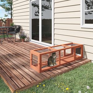 Özelleştirilmiş ahşap kedi çalıştırmak büyük Pet ev hava koruma açık kedi tüneli ile uzatılabilir tasarım - Product Image 2