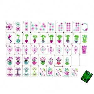 Fichas de Mahjong Americanas de Lujo con Esmeraldas, 160 Piezas, Juego Estándar, Acrílico de 4 Capas, Grabado Artesanal, Verde Intenso, para Noches de Juego y Regalos - Product Image 4