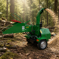 Broyeur à bois diesel Kubota haute performance 25 CV certifié CE, EPA et Euro 5, 200 mm, 2 T/H, 380 V, professionnel
