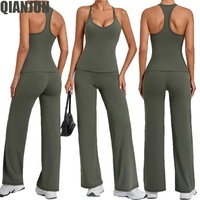 Set Pakaian Yoga Wanita Berkualitas Tinggi Terbaru 2026, Legging Lari Lurus Lebar, Pakaian Olahraga, Set Yoga, Set Kebugaran Gym