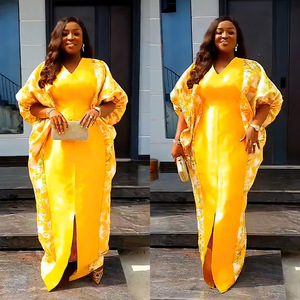 Nouvelles robes de soirée traditionnelles africaines pour femmes - Robes longues en satin confortables et respirantes, ornées de cristaux, décontractées pour femmes - Product Image 1