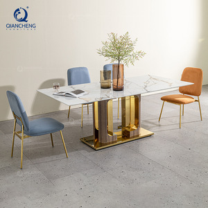 Muebles de Lujo Elegantes, Diseño Moderno, Juego de Mesa de Comedor Plegable Portátil para 2 Personas, Mesa <span class=keywords><strong>Botega</strong></span> Dorada - Product Image 2