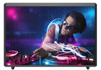 Écran d'affichage DJ portable pour événements, bars familiaux, discothèques, avec écran couleur et flight case