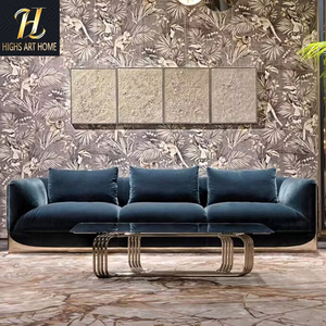 Sofá italiano de lujo de gama alta personalizado Villa sala de estar sofá sonrisa de cuero esmerilado para Hotel Villa sala de estar - Product Image 1