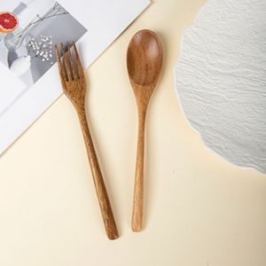 <span class=keywords><strong>ว</strong></span>ัสดุที่เป็นมิตรกับสิ่งแวดล้อม ไม้กระถินเทศ เกรดสำหรับอาหาร ช้อนและส้อมสำหรับเด็ก ชุดอาหาร ดีไซน์เรโทรหรูหราเบาๆ - Product Image 4