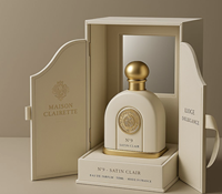 Boîte à parfum rigide haut de gamme personnalisée, boîte cadeau à rabat de couleur Morandi premium avec insert en éponge pour flacons de parfum