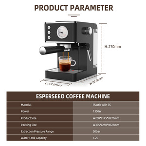 <span class=keywords><strong>Machine</strong></span> à café expresso électrique semi-automatique traditionnelle à main, pompe 20 bars, capacité 1,2 L, utilisation en <span class=keywords><strong>voiture</strong></span>, compatible UE/US, parfaite - Product Image 3