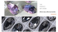 Appliques de fleurs en strass biseautées, en verre, en forme de goutte d'eau, à dos plat, cousues à la main, non thermocollantes, pour vêtements et robes de mariée