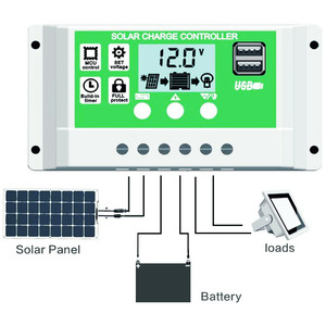 Régulateur avec protection contre les surcharges en circuit ouvert en court-circuit pour batterie au gel AGM ouverte 10A 20A 30A Contrôleur de charge de <span class=keywords><strong>panneau</strong></span> <span class=keywords><strong>solaire</strong></span> - Product Image 2
