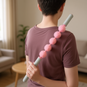 Bâton de massage rose pastel de 54 cm à cinq balles - Produit haut de gamme dans la catégorie des bâtons de massage, balles et rouleaux - Product Image 3