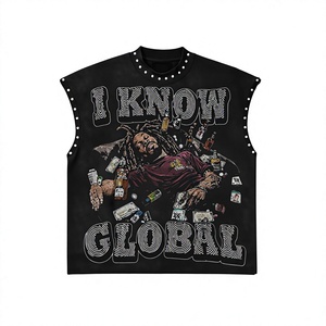 T-shirts Streetwear Oversize Vintage 100% Coton Respirant à Manches Courtes avec Impression DTG Personnalisée, Strass et Col Rond, Effet Délavé à l'Acide - Product Image 1