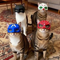 Masques en plastique 3D pour cosplay de chat d'Halloween, motifs chauve-souris, Joker et Avengers, pour soirées dansantes et événements