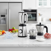 Calinfor roestvrijstalen blendermixer 850W zuiver koperen motor 1,5L 3-snelheden multifunctioneel met één klik reinigbaar huishoudelijk