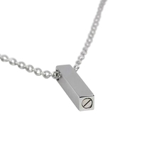 Pendentif de crémation classique en acier inoxydable plaqué or, design squelette, pour cendres d'animaux de compagnie, commémoration des cendres d'animaux