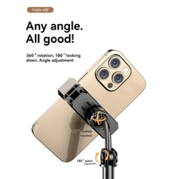 Support de téléphone pliable universel, hauteur réglable, rotation à 360 degrés, fixation par clip, pour une utilisation à la maison/au bureau, matériau ABS, pratique pour les voyages