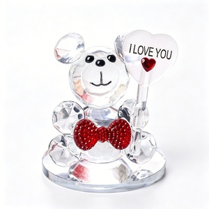 Ours en cristal avec nœud papillon gravé au laser – Souvenirs <span class=keywords><strong>de</strong></span> baptême, cadeaux <span class=keywords><strong>de</strong></span> baptême, cadeaux <span class=keywords><strong>de</strong></span> fête prénatale, cadeaux <span class=keywords><strong>pour</strong></span> invités <span class=keywords><strong>de</strong></span> mariage, objets commémoratifs - Product Image 5