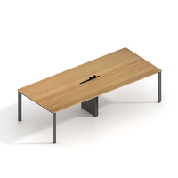 Table de conférence extensible en bois moderne, élégante et durable avec pieds en métal pour salles de réunion de bureau