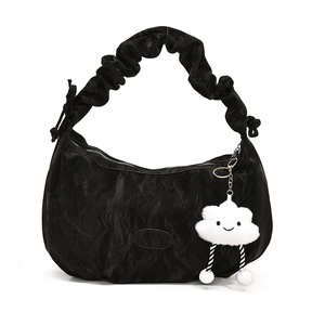 2025 nouvelle mode populaire grande capacité femmes été Commute épaule sac à bandoulière Zip tout-en-un froissé unique printemps PU - Product Image 1