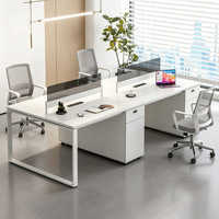 Meubles de bureau de conception moderne, dimensions standard de qualité, double face, bureau, poste de travail pour 2 à 6 personnes, bureau d'ordinateur de bureau.