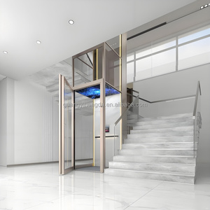 Einfache Installation Outdoor-PVC-Glaskabine Wohnaufzug für Villa Hauslift 2-5 Etagen 3-4 Personen Automatische Steuerung - Product Image 2