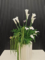 Desain Baru Bunga Tulip Calla Lily Sutra Putih Hijau Buatan untuk Dekorasi Pernikahan Berkualitas Tinggi Tahan Lama QSLH