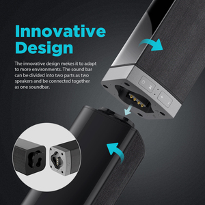 <span class=keywords><strong>Soundbar</strong></span> per <span class=keywords><strong>TV</strong></span> con BT 5.0, 50W, 32 Pollici, Altoparlante Divisibile con Connessione ARC/Ottica/AUX - Product Image 2